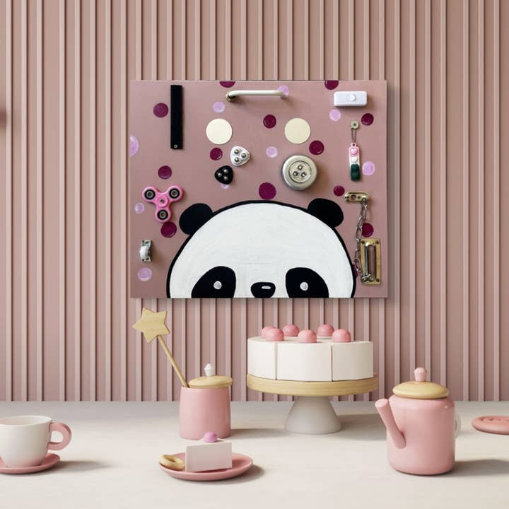 The Pink Panda Busy Board for wholesale by Leka Busy Boards