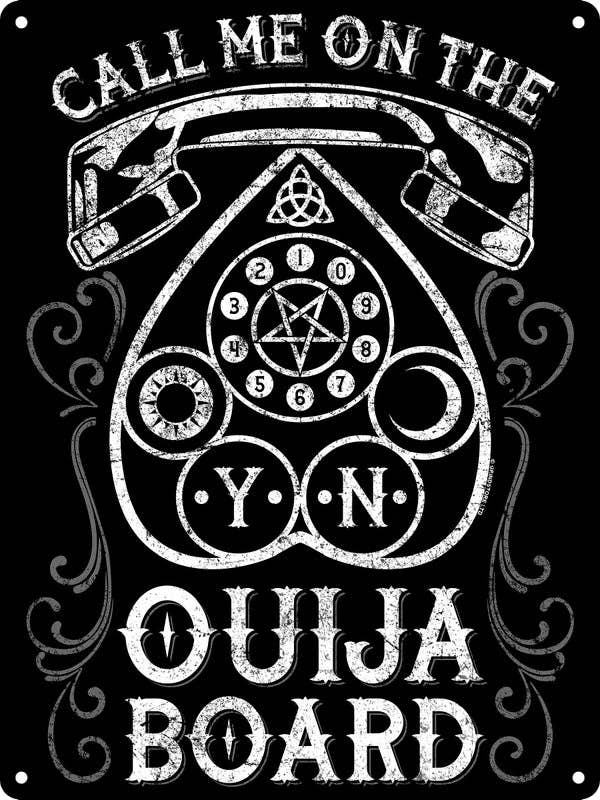 Mini plaque en étain Call Me On The Ouija Board pour la vente par Grindstore