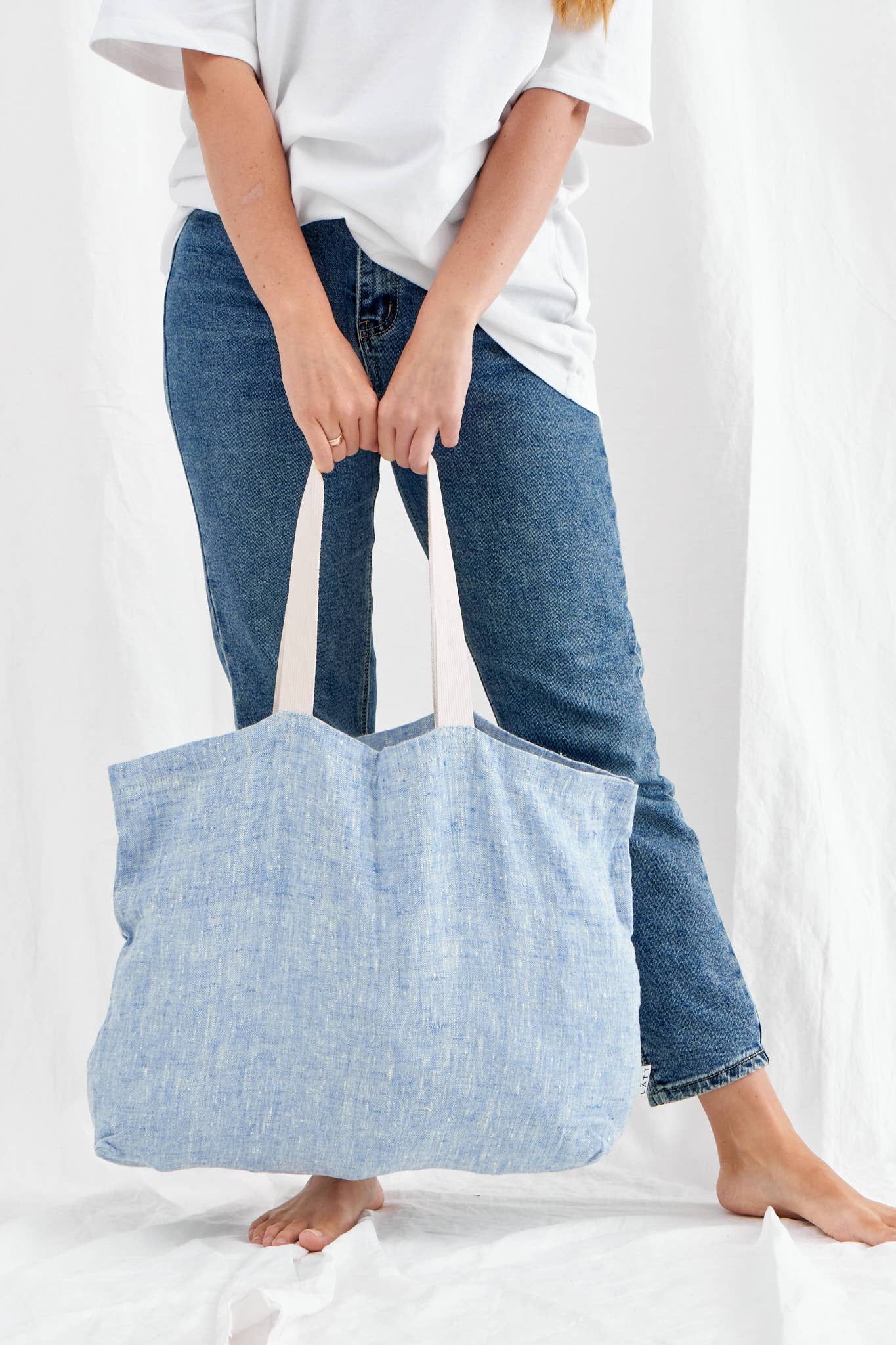 LATT - Wholesale Tote Bag - Unisex - Natural linen tote bag with pocket, large linen beach bag11