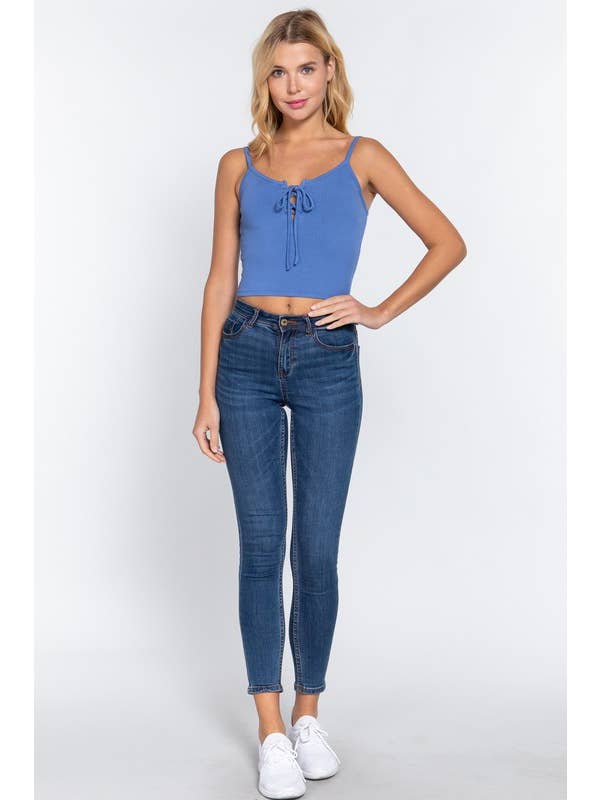 Active Basic | Active USA - Wholesale Camisole - Women's - Sweetheart Neck Heavy Rib Knit Cami Top