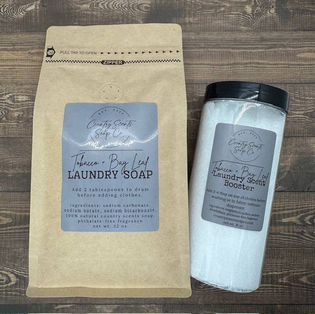 Country Scents Soap Co. – Detergente de roupa em pó/cápsulas por atacado – Sabão para Roupa - Tabaco + Folha de Louro1