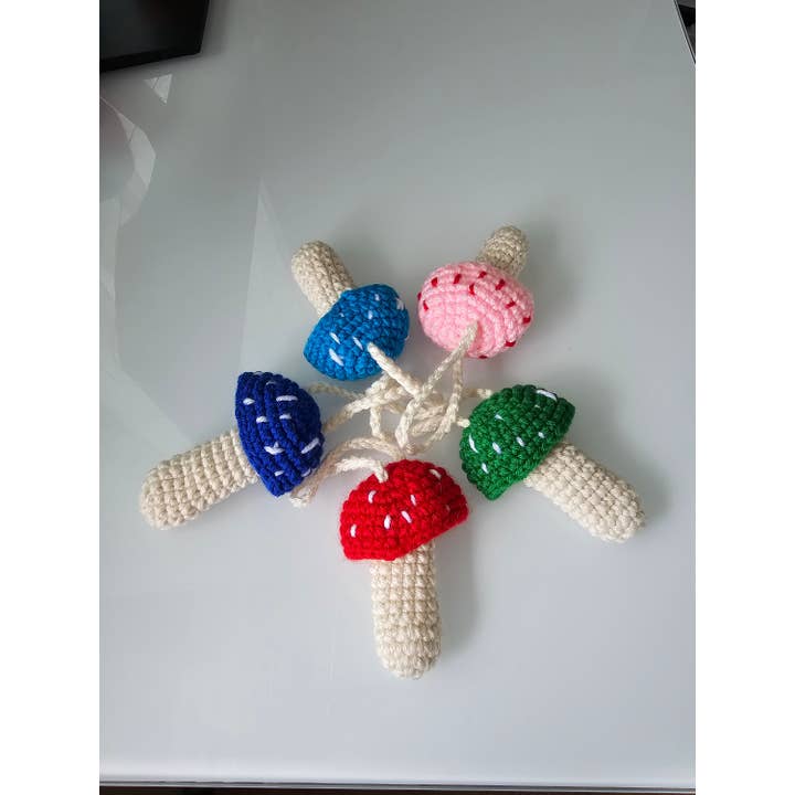 TOMOPOD LLC - Wholesale Lip Balm Case/Holder - Crochet Mushroom Chapstick Holder, Cute Mushroom Bag Charm