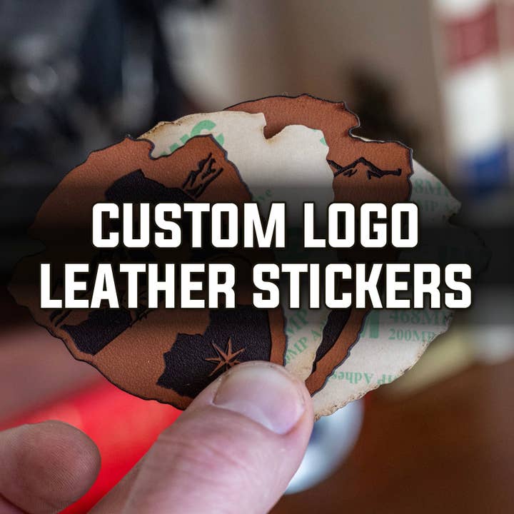 Kc Laser Co - Wholesale Sticker - Custom Leather 3" Stickers with Your Logo
