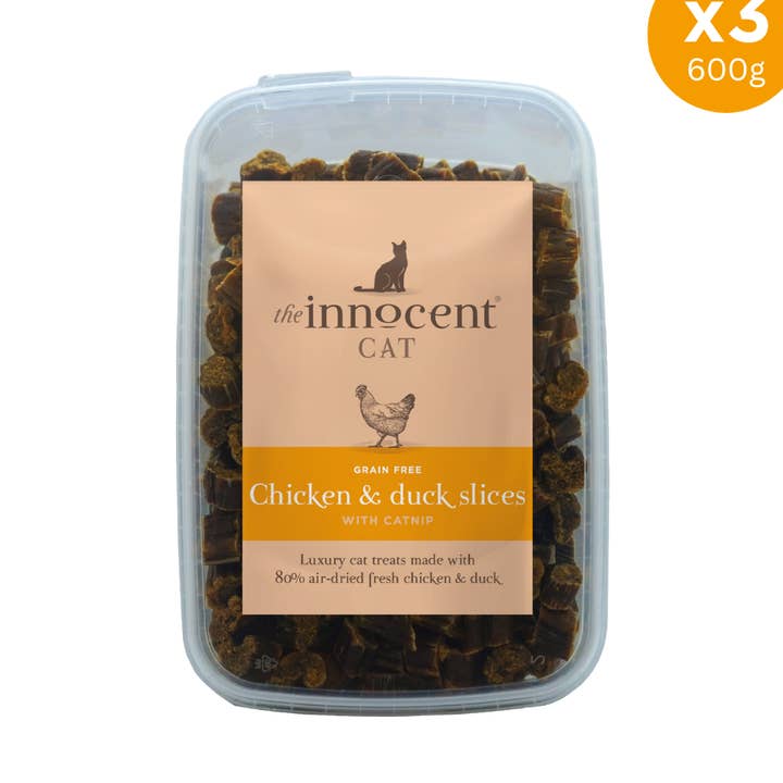 The Innocent Cat - Chicken and Duck Slices with Catnip 600g for wholesale by The Innocent Hound