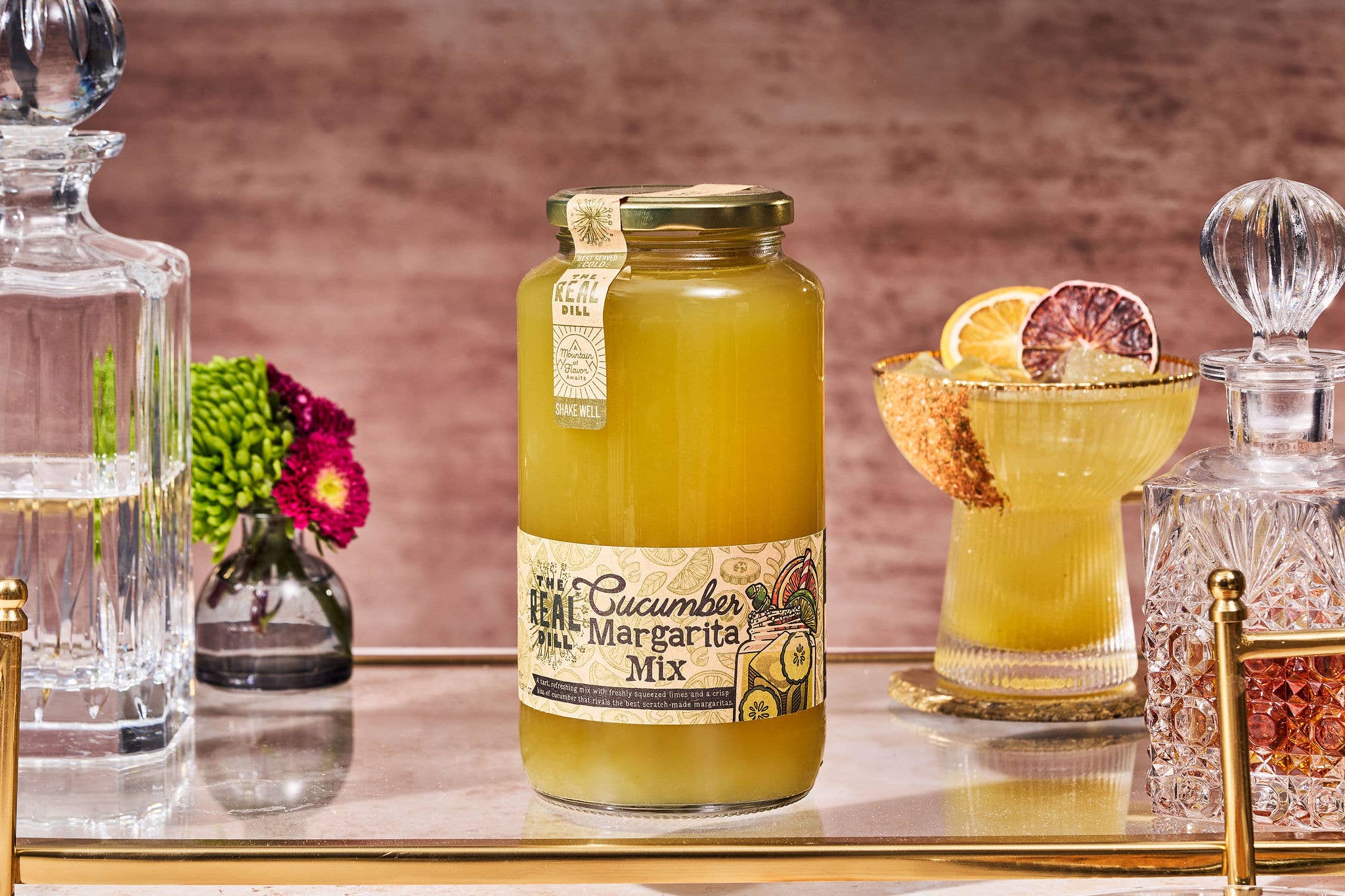 The Real Dill - Wholesale Cocktail Mix/Syrup - Cucumber Margarita Mix, 32 oz1