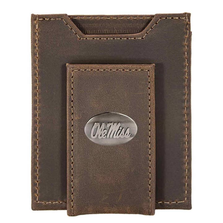 Zep-Pro - Wholesale Wallet - Men's - Ole Miss Rebels Men's Magnetic Front Pocket Leather Wallet.0