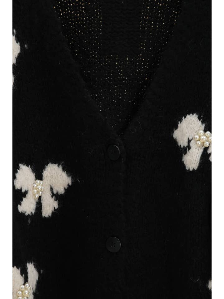 LÉA & LUC - Vente Pull en maille – femme - Gilet motif papillon avec perle REF. 206664