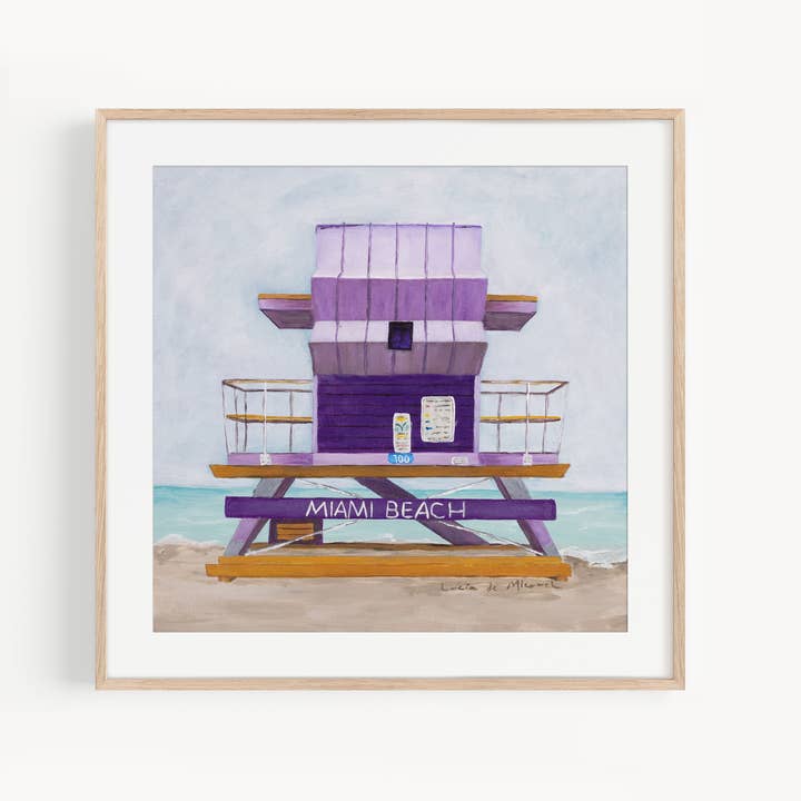 Miami Lifeguard Tower Art Print 5 Giclee for wholesale by Lucia de Miguel Art Studio