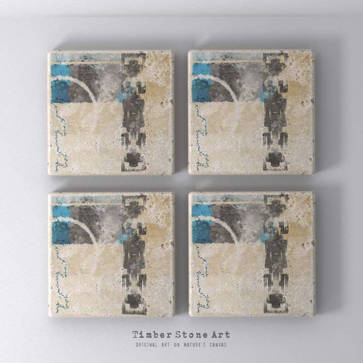 ENSEMBLE_ABS35_570 - Ensemble de 4 sous-verres en pierre naturelle pour la vente par Timber Stone Art