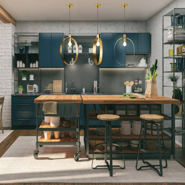 Suspension à abat-jour ovale moderne Marquis 20" H en or brossé pour la vente par River of Goods