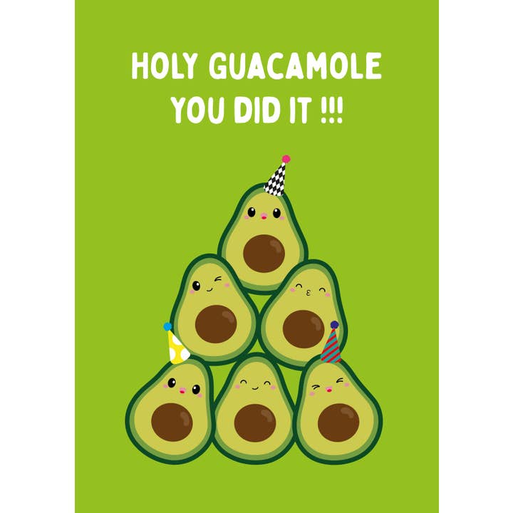 Studio Inktvis – wholesale Gratulationskort – Gratulationskort Avocado Holy Guacamole du gjorde det1