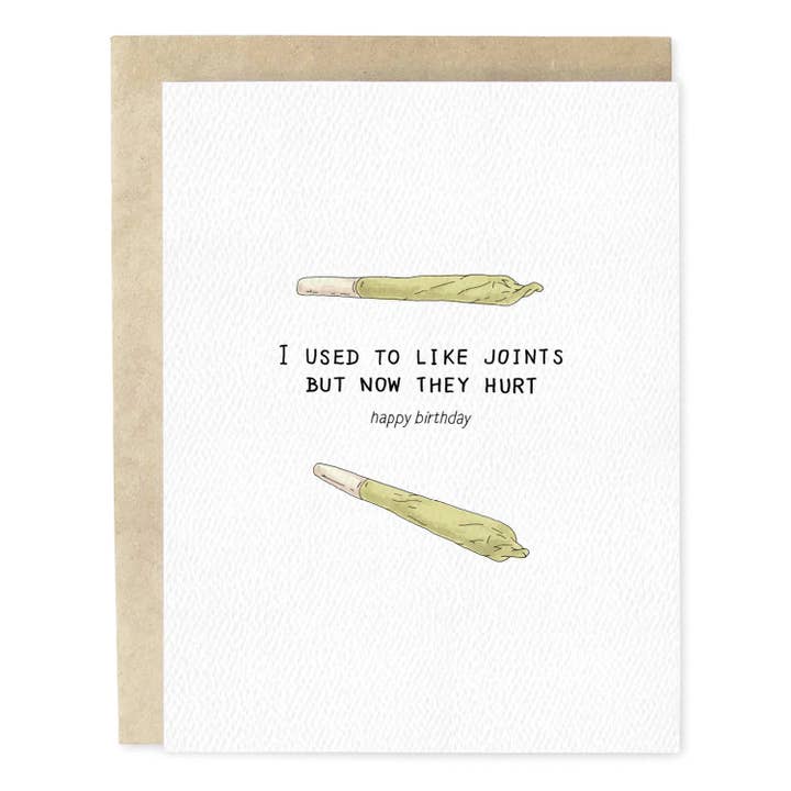 Gewrichten Doen Pijn Grappige Handgetekende Verjaardagskaart voor wholesale door Skribbles