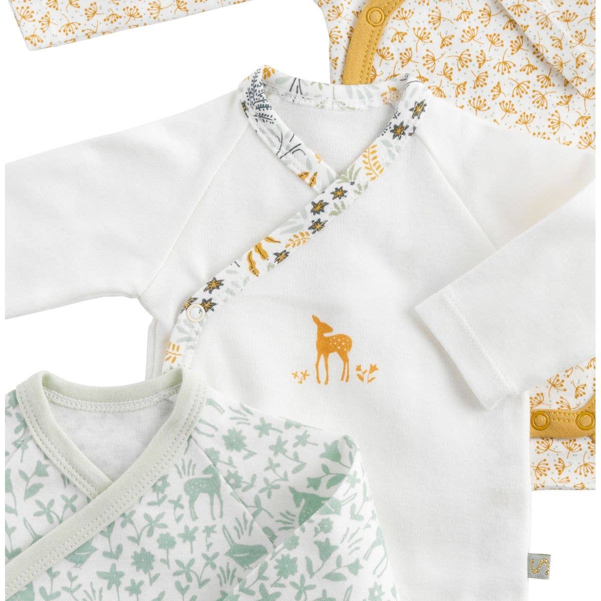 Sauthon – wholesale Overall - Baby – Set med 3 omlottbodys för 3 månader – Låt oss gå en promenad1