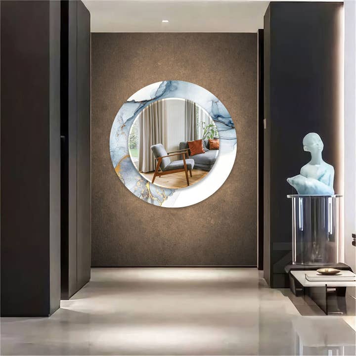 Abstrakter Wandspiegel aus gehärtetem Glas für den Großhandel von MyPhotostation