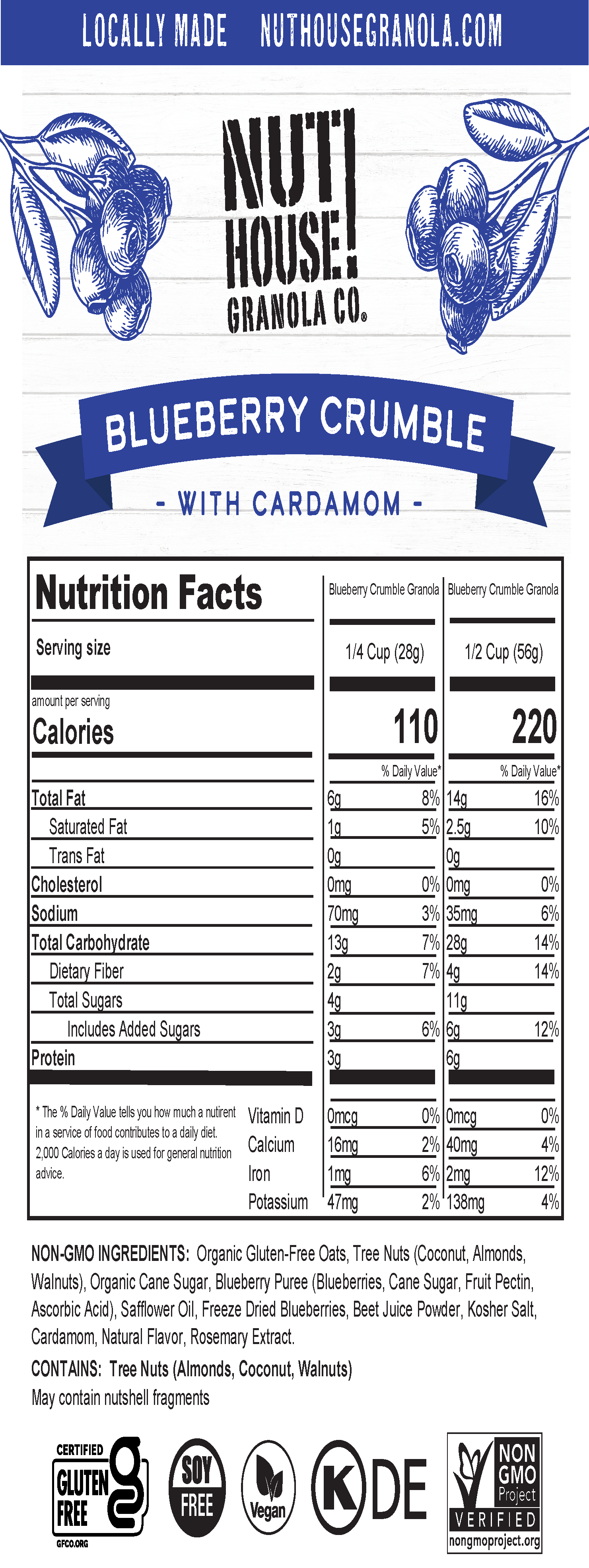 NutHouse! Granola Company - Wholesale Granola - Blueberry Crumble Granola, 24 x 3oz2