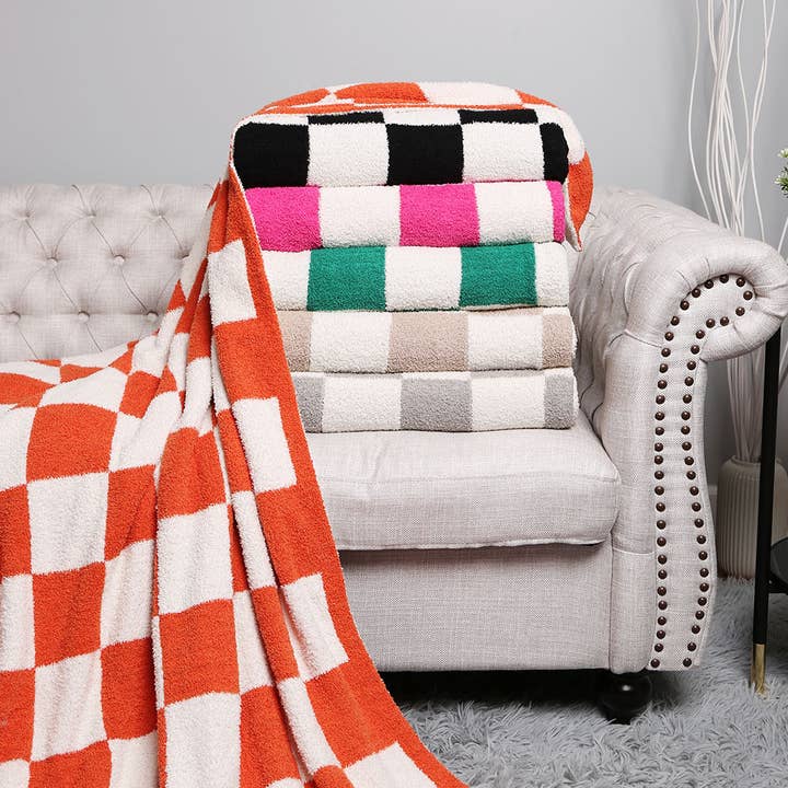 Fashion City - Wholesale Throw Blanket - Checkerboard Patterned Throw Blanket6