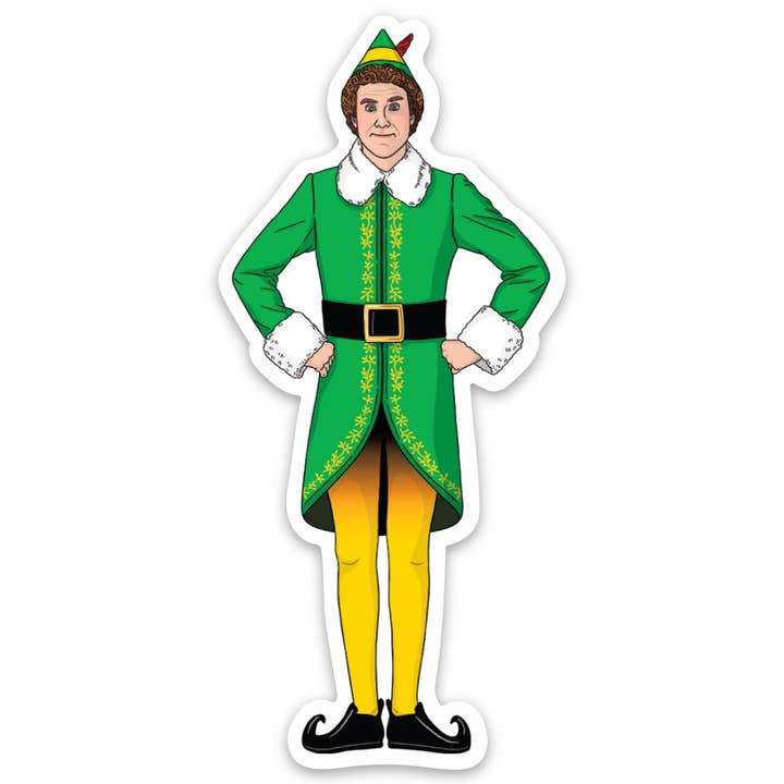 Elf Christmas Die Cut Sticker for wholesale by THE FOUND