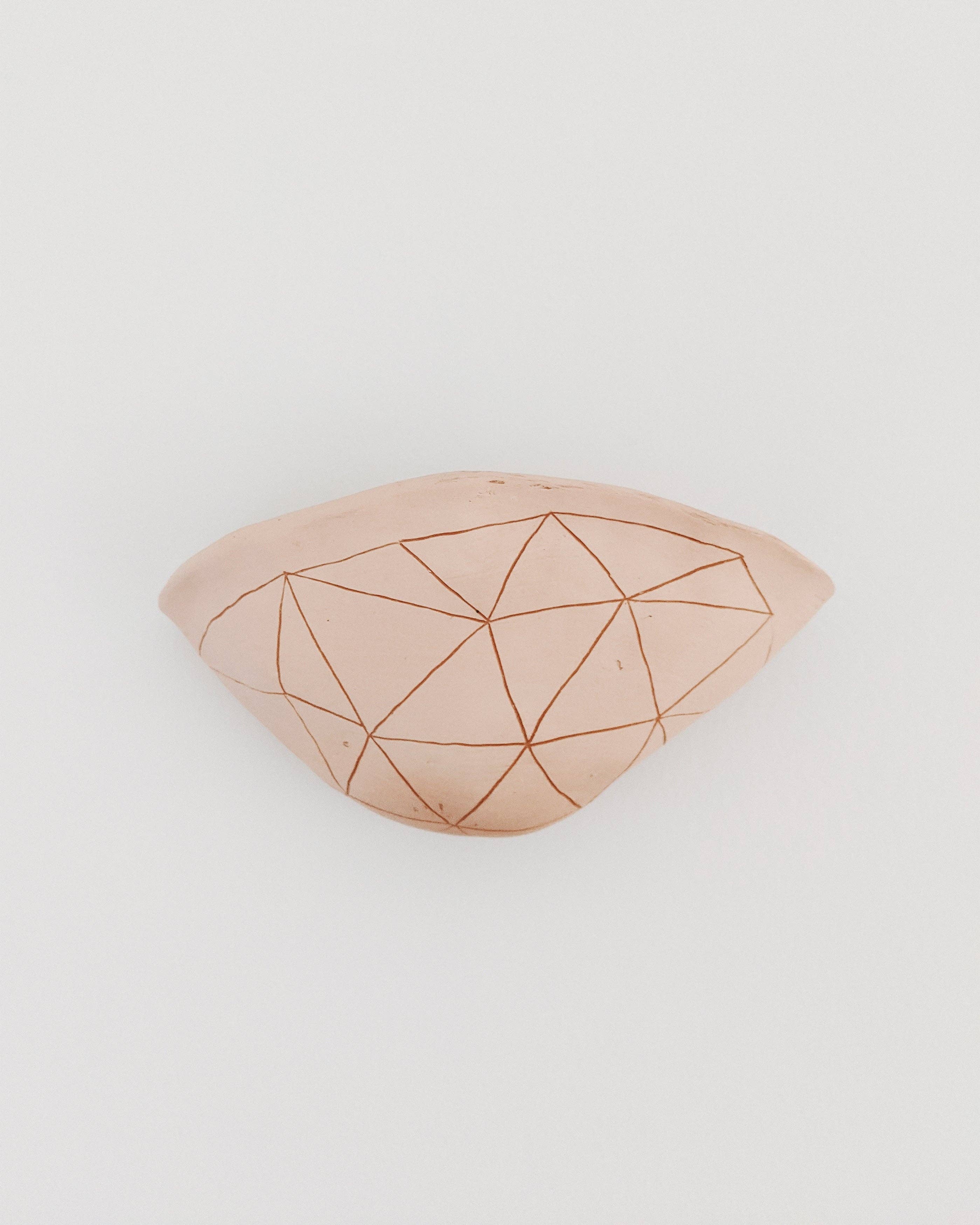 Half Light Honey - Wholesale Wall Planter - GEOTRIANGLE - 7x4" Wide Wall Pocket Planter - Pink & Red Earthenware Clay2