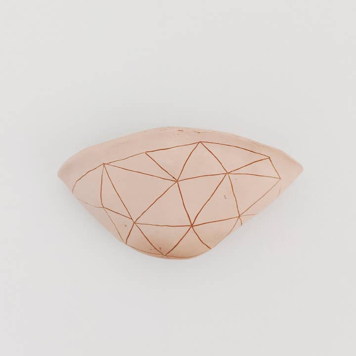 Half Light Honey - Wholesale Wall Planter - GEOTRIANGLE - 7x4" Wide Wall Pocket Planter - Pink & Red Earthenware Clay2