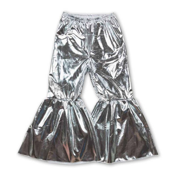Yawoo Garments - Wholesale Pants - Kids - Silver baby girls bell bottom pants