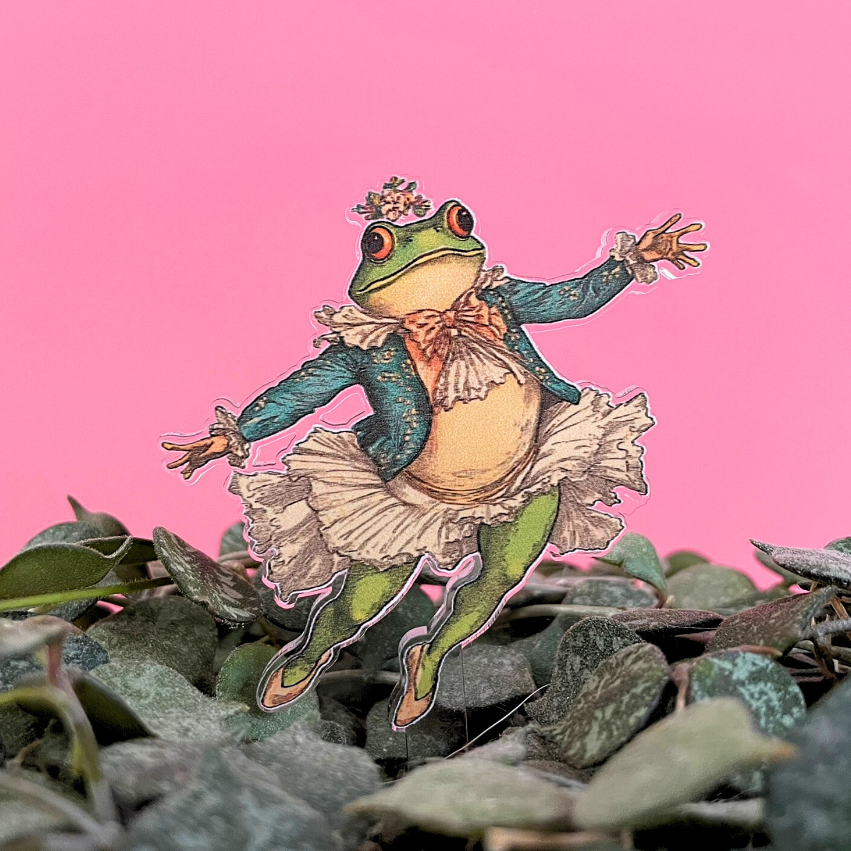 Button and Fern - Wholesale Garden/Lawn Stake - Vintage Frog Character Plant Stakes- Set of 5 Acrylic Stakes3