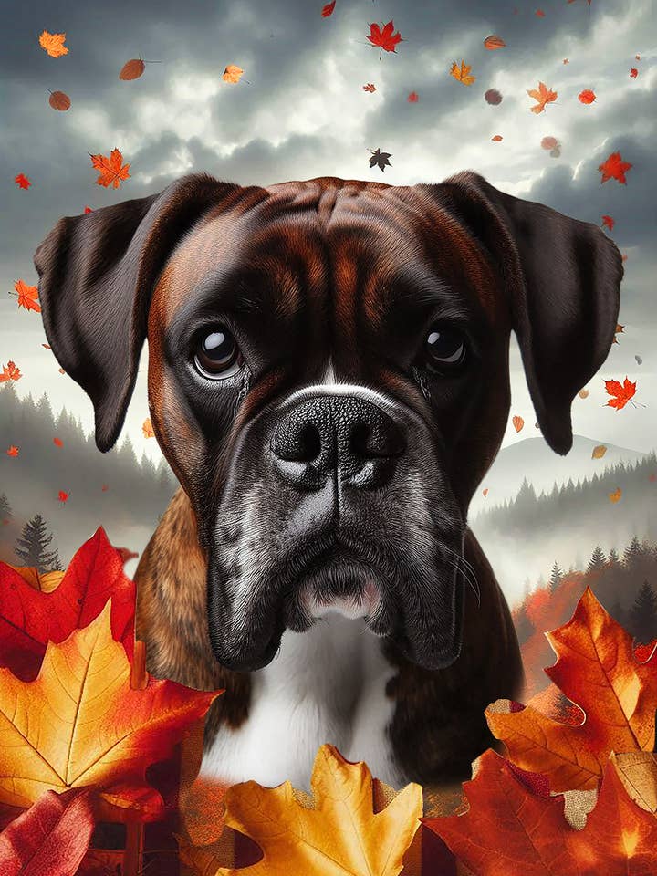 Boxer Tigrato Non Tagliato - Foglie Autunnali Bandiera da Giardino per la vendita all'ingrosso da parte di Best of Breed Products