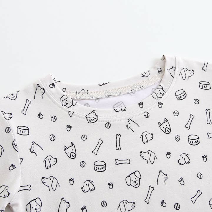 Bamboo 2-Piece Pjs - Pups for wholesale by Early Grey