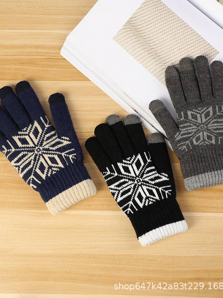 CWAG00556_WINTER KNIT TOUCHSCREEN FULL FINGER GLOVES for wholesale by NINEXIS