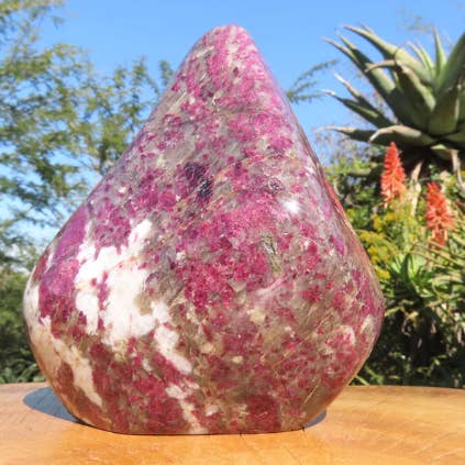 Deep Pink Rubellite Standing Free Form for wholesale by Mystical Clarity