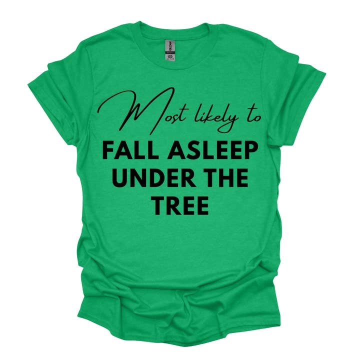 Meest Waarschijnlijk In Slaap Te Vallen Onder Het Grappige Kerst T-shirt voor wholesale door Simply Spoken Apparel