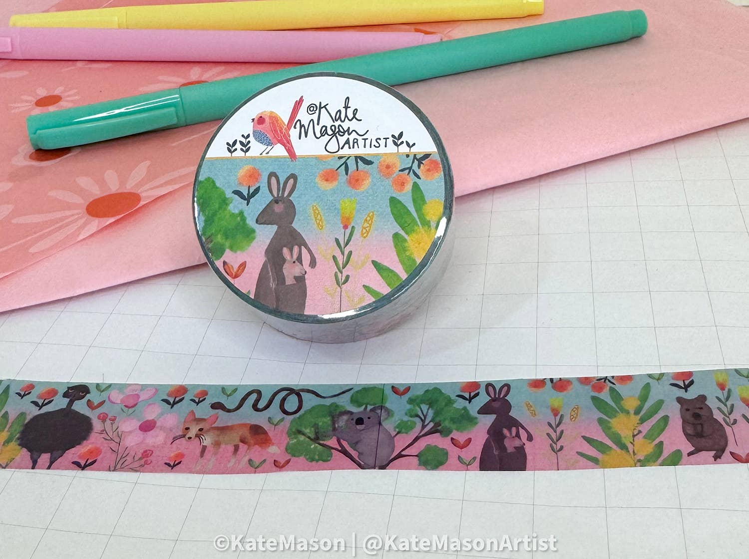 Kate Mason Artist - Wholesale Washi Tape - Australian Flora & Fauna WASHI TAPE 1