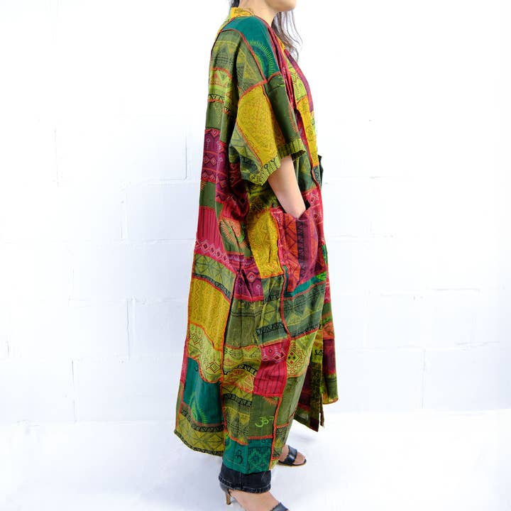 Karma Nepal Crafts - Wholesale Kimono - Women's - Patchwork Cotton Long Oversized Duster