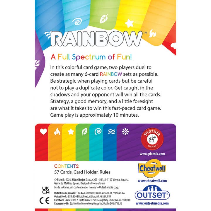 Outset Games and Cobble Hill Puzzles - Wholesale Card Game - Rainbow – A Colorful Card Duel!