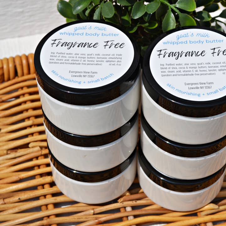 Evergreen View Farm - Wholesale Body balm/butter - Whipped Body Butter Fragrance Free Unscented Goat Milk Honey8