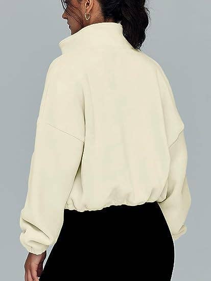 safistyle - Wholesale Jacket - Women's - Zip-Up Drawstring Cropped Jacket