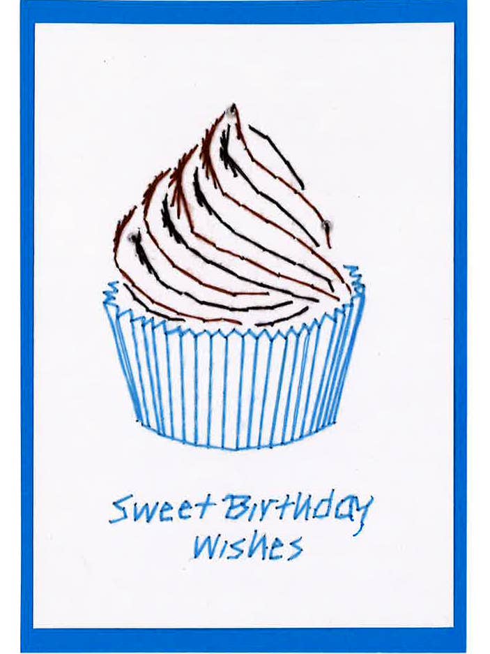 Birthday Cupcake- Hand Stitched Greeting Card for wholesale by Woven Dignity