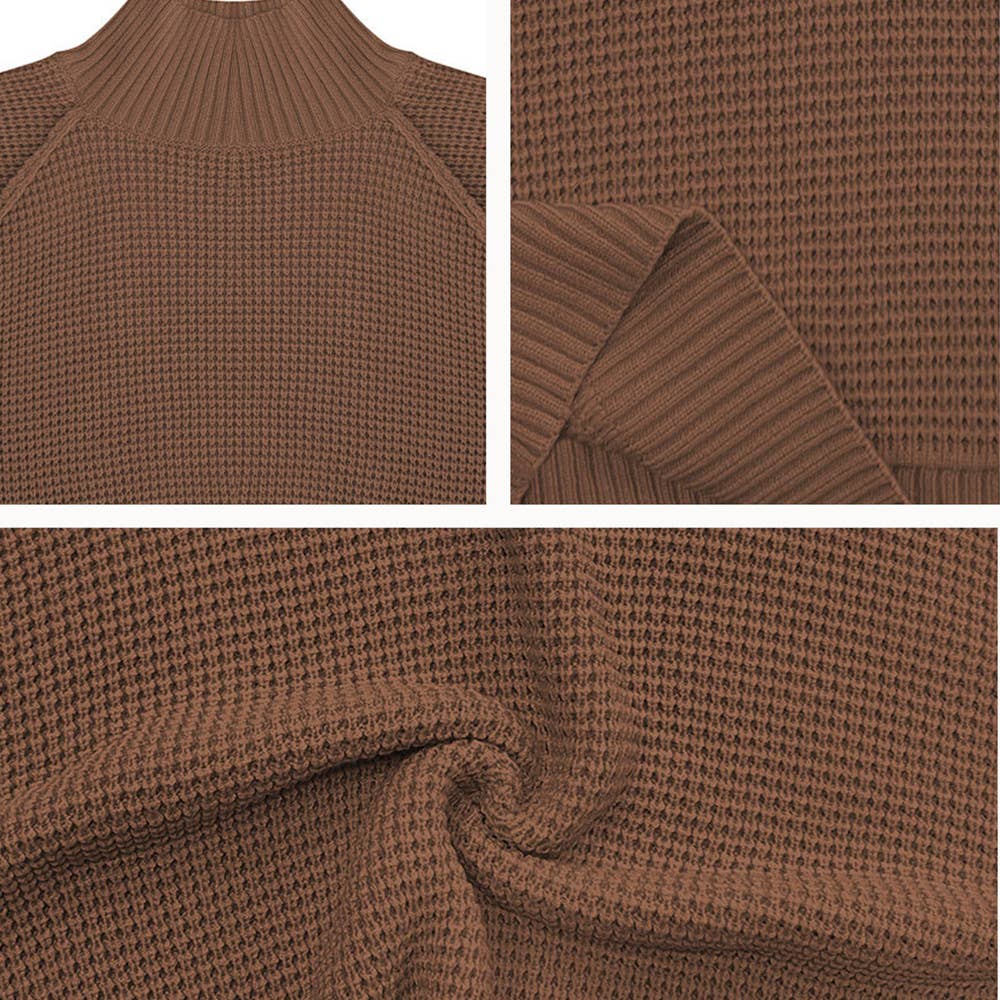 Wholesalesir - Wholesale Knit Sweater - Women's - Knitted Color Blocked Semi High Neck Pullover Sweater3