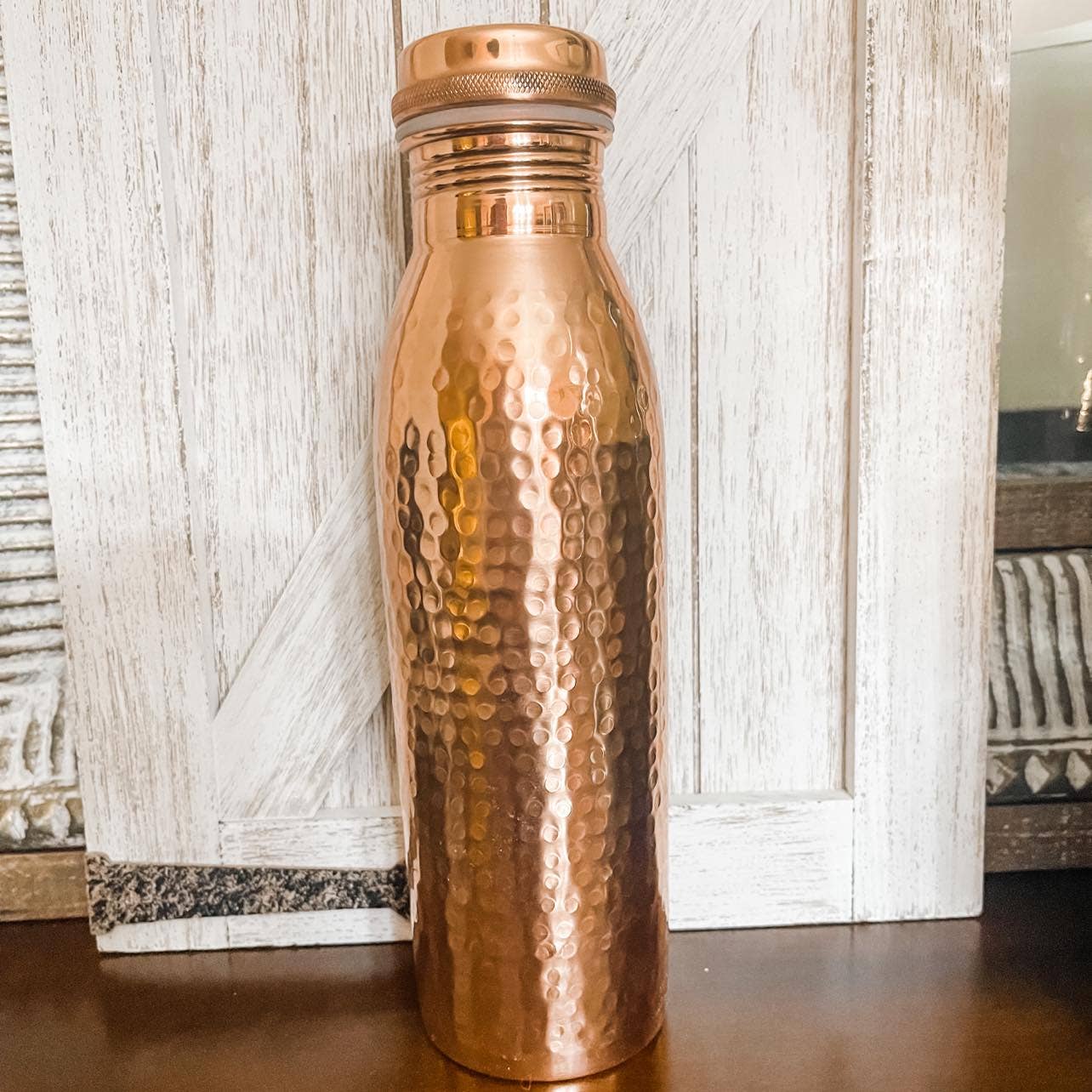 Butte Copper Company - Wholesale Water Bottle - Shiny Hammered Copper Water Bottle 34oz.3
