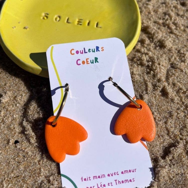 Couleurs cœur – Brincos de argola por atacado – Tulipa ☀️  - Crioulo Tulipa, Laranja1
