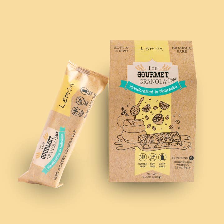 Lemon Granola Bars - 6 Pack Box for wholesale by The Gourmet Granola