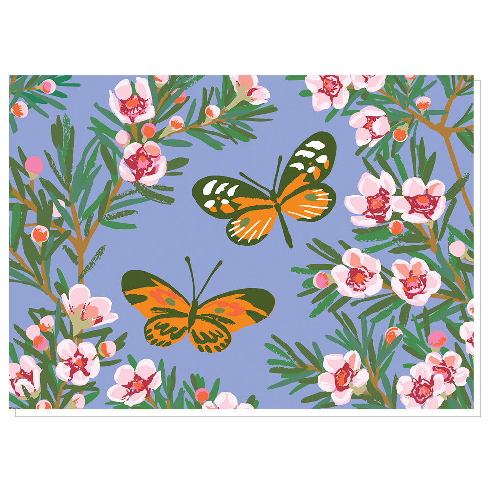 Smudge Ink - Wholesale Stationery/Notecard Set - Wax Flowers & Butterflies Note Card0