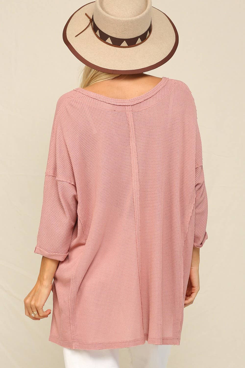 KyeMi - Wholesale Tunic - Women's - Thermal V-Neckline Exposed Seaming Top12