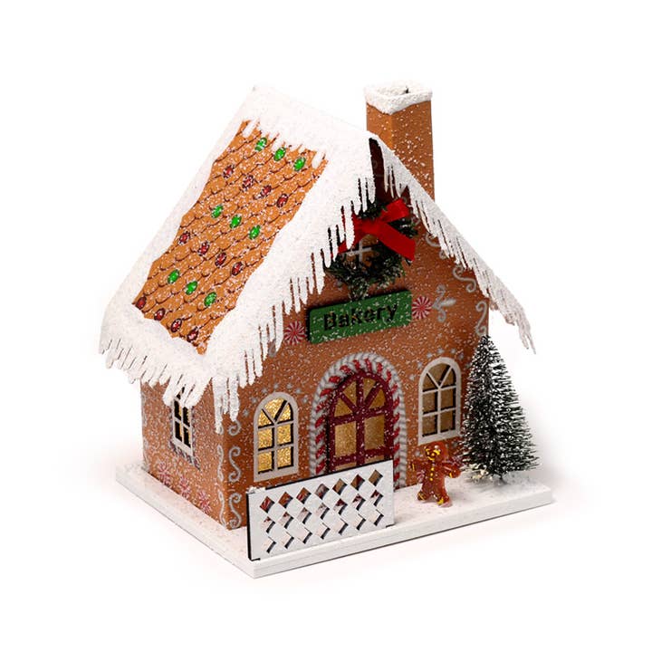 Puckator EU - Wholesale Ornament - Gingerbread Bakery Christmas House LED Decoration0