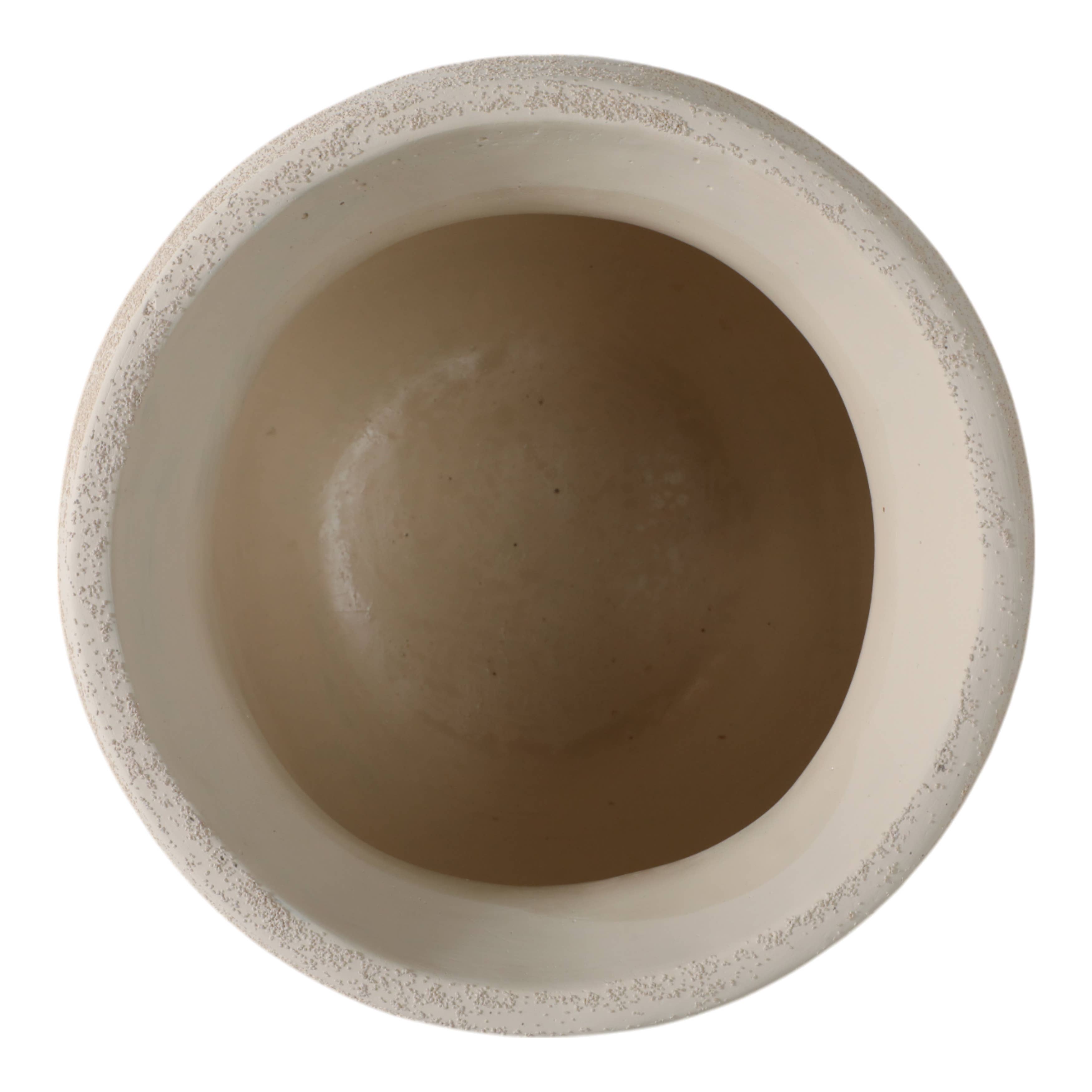 Sagebrook Home - Wholesale Plant Pot - Planter - Ivory Pottery Round Textured On Ball Feet, 9 in.9