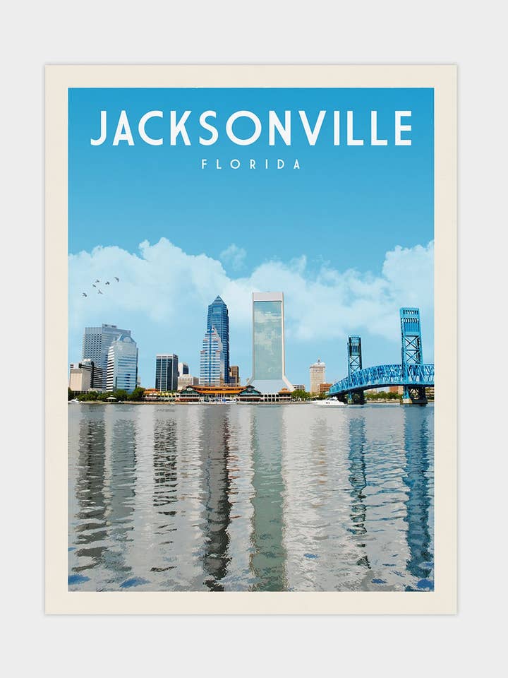 Jacksonville, Florida - Vintage Travel Print för wholesale av Vintaprints