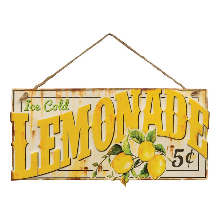 The Hearthside Collection – wholesale Sign – Ice Cold Lemonade Hanging Metal Sign