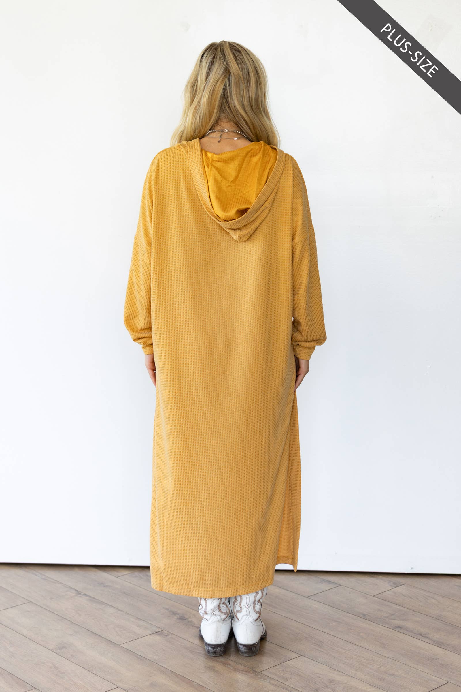 Dear Scarlett - Wholesale Dress - Women's - PLUS SIZE Waffle Knit Thermal Duster13