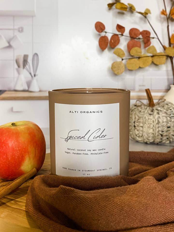 Spiced Cider Candle (12oz) for wholesale by ALTI ORGANICS