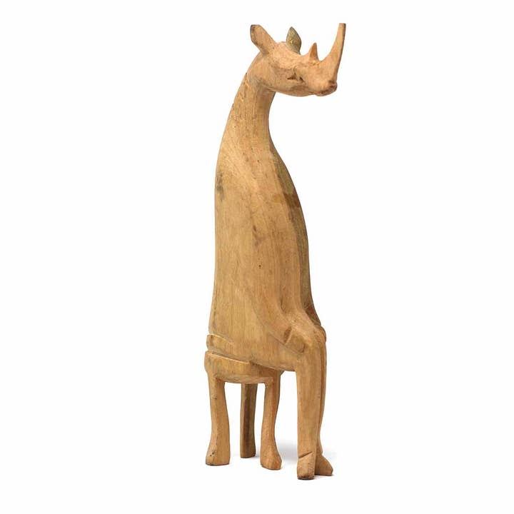 Global Crafts - Wholesale Decorative Tabletop Object - Mahogany Party Safari Animal Sculpture Carving Set2