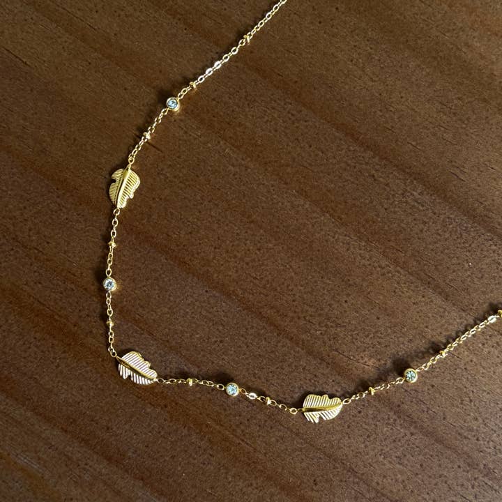 Avery Feather Necklace for wholesale by Namaste Jewelry